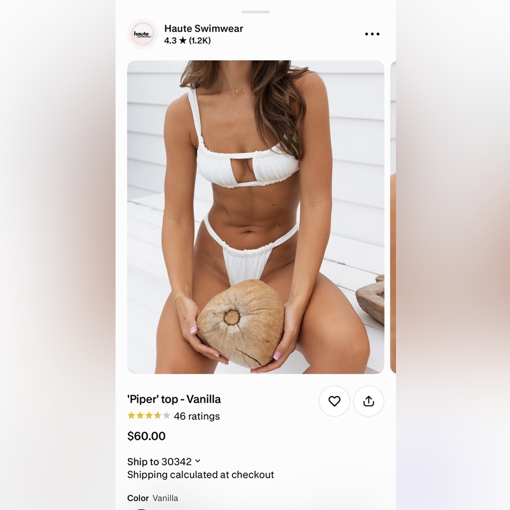 Haute Swimwear White Cutout bikini